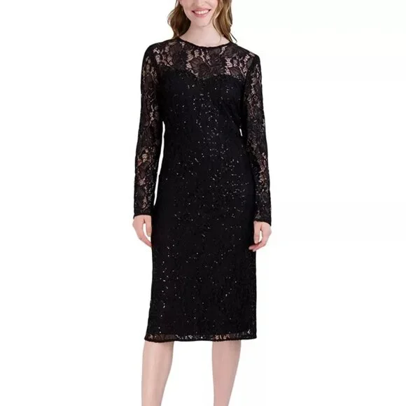 chinese dress ladies Donna Ricco Clip Dot Faux Wrap Dress main image 0